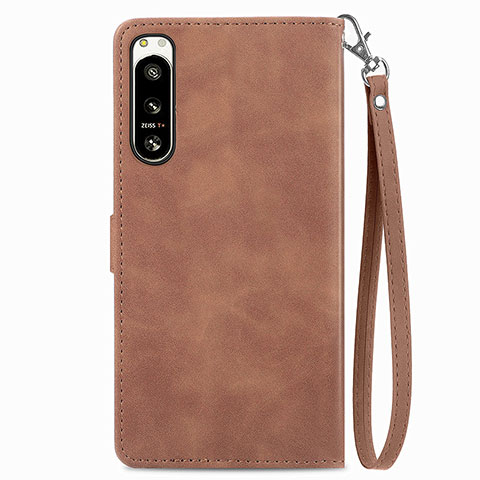 Funda de Cuero Cartera con Soporte Carcasa S06D para Sony Xperia 5 IV Marron