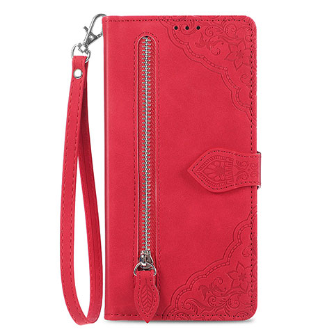 Funda de Cuero Cartera con Soporte Carcasa S06D para Vivo iQOO Z6 Lite 5G Rojo