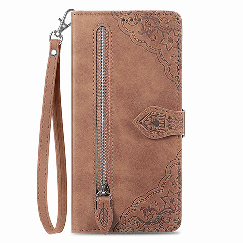 Funda de Cuero Cartera con Soporte Carcasa S06D para Vivo Y35 4G Marron