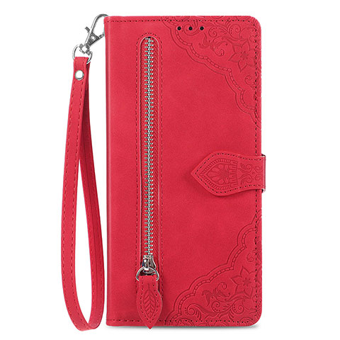 Funda de Cuero Cartera con Soporte Carcasa S06D para Vivo Y77e 5G Rojo