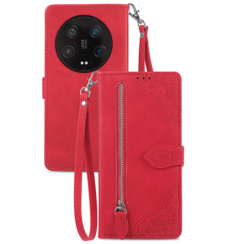 Funda de Cuero Cartera con Soporte Carcasa S06D para Xiaomi Mi 13 Ultra 5G Rojo