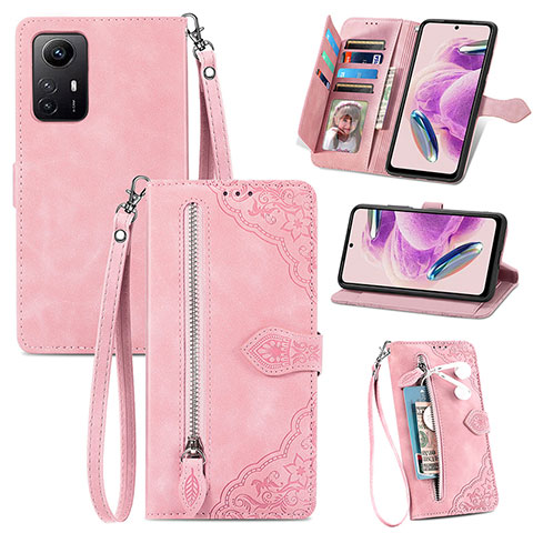 Funda de Cuero Cartera con Soporte Carcasa S06D para Xiaomi Redmi Note 12S Rosa