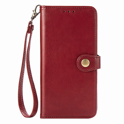 Funda de Cuero Cartera con Soporte Carcasa S07D para Xiaomi Redmi Note 9 Rojo