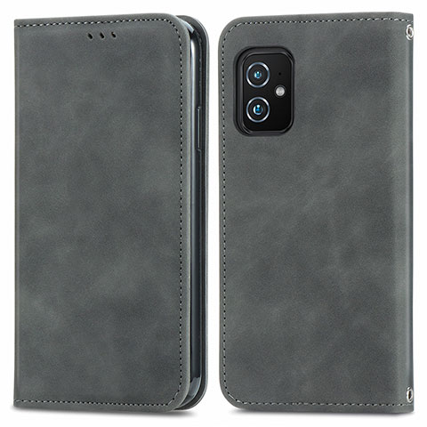 Funda de Cuero Cartera con Soporte Carcasa S08D para Asus Zenfone 8 ZS590KS Gris