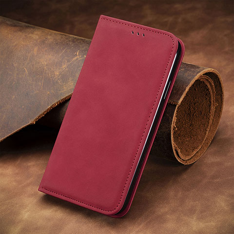 Funda de Cuero Cartera con Soporte Carcasa S08D para Huawei Mate 50E Rojo