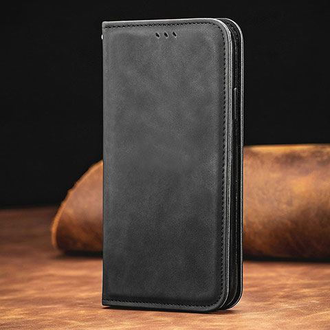 Funda de Cuero Cartera con Soporte Carcasa S08D para Xiaomi Redmi 9 Power Negro