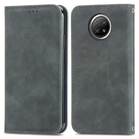 Funda de Cuero Cartera con Soporte Carcasa S08D para Xiaomi Redmi Note 9 5G Gris