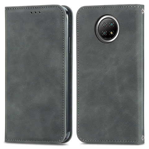 Funda de Cuero Cartera con Soporte Carcasa S08D para Xiaomi Redmi Note 9T 5G Gris