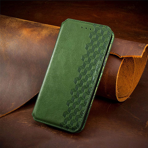 Funda de Cuero Cartera con Soporte Carcasa S09D para Oppo A17K Verde