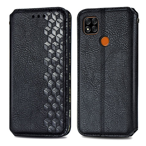 Funda de Cuero Cartera con Soporte Carcasa S09D para Xiaomi POCO C3 Negro