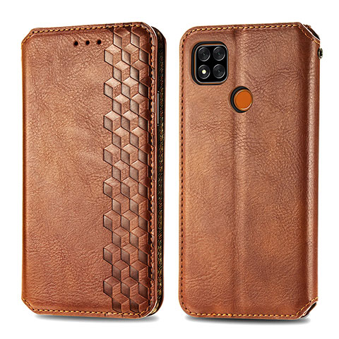 Funda de Cuero Cartera con Soporte Carcasa S09D para Xiaomi Redmi 9C Marron