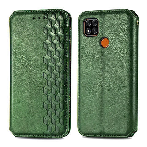 Funda de Cuero Cartera con Soporte Carcasa S09D para Xiaomi Redmi 9C Verde