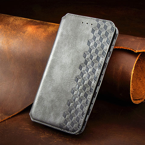 Funda de Cuero Cartera con Soporte Carcasa S09D para Xiaomi Redmi Note 10 4G Gris