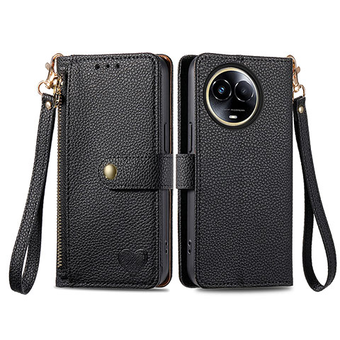 Funda de Cuero Cartera con Soporte Carcasa S15D para Realme V50 5G Negro