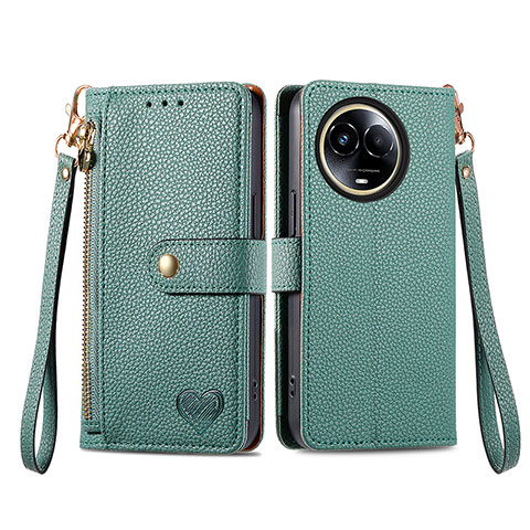 Funda de Cuero Cartera con Soporte Carcasa S15D para Realme V50 5G Verde