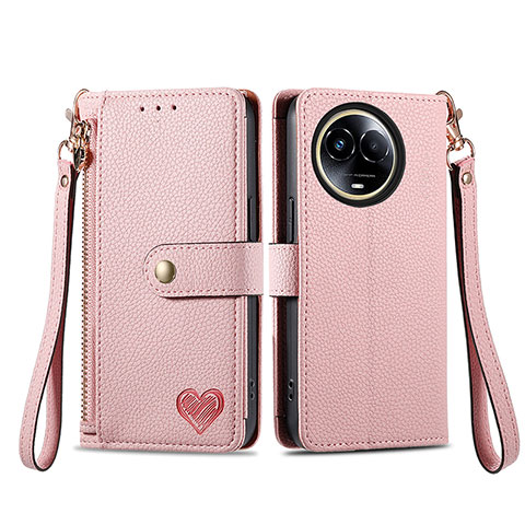 Funda de Cuero Cartera con Soporte Carcasa S15D para Realme V50s 5G Rosa