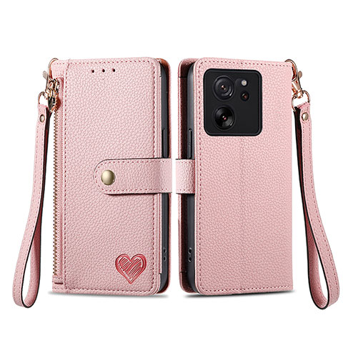 Funda de Cuero Cartera con Soporte Carcasa S15D para Xiaomi Mi 13T 5G Rosa