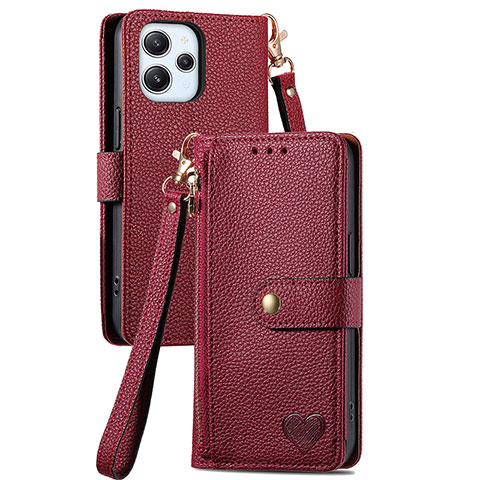 Funda de Cuero Cartera con Soporte Carcasa S15D para Xiaomi Redmi 12 4G Rojo