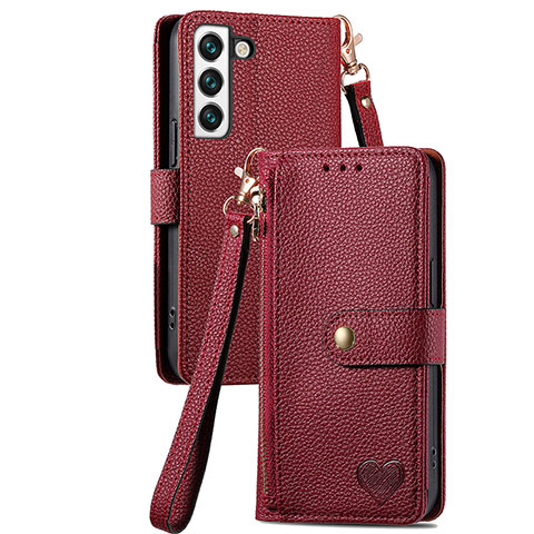 Funda de Cuero Cartera con Soporte Carcasa S16D para Samsung Galaxy S22 Plus 5G Rojo