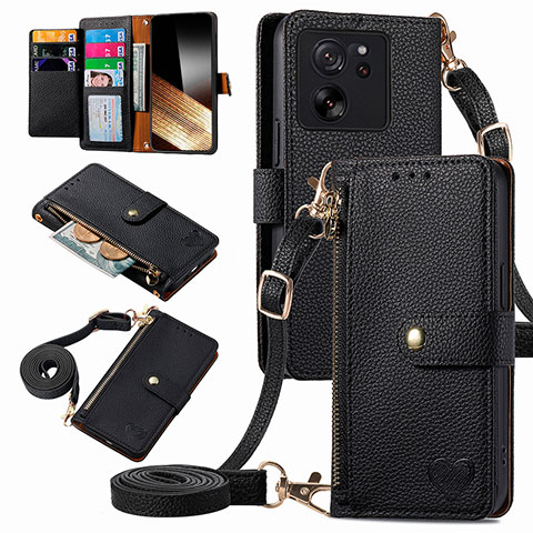 Funda de Cuero Cartera con Soporte Carcasa S16D para Xiaomi Mi 13T 5G Negro