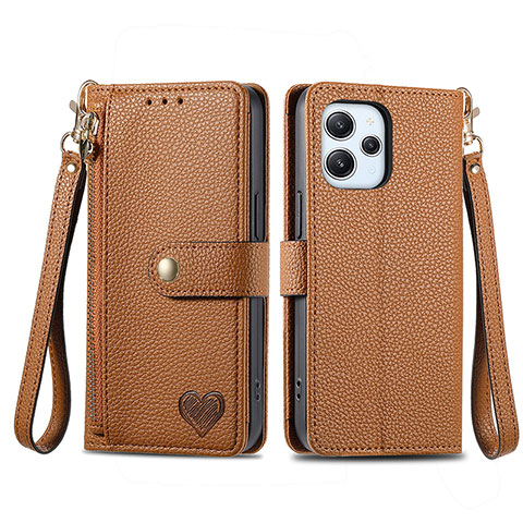 Funda de Cuero Cartera con Soporte Carcasa S16D para Xiaomi Redmi 12 4G Marron