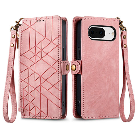 Funda de Cuero Cartera con Soporte Carcasa S17D para Google Pixel 8 5G Rosa