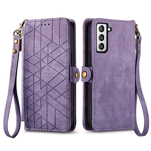 Funda de Cuero Cartera con Soporte Carcasa S17D para Samsung Galaxy S21 FE 5G Morado