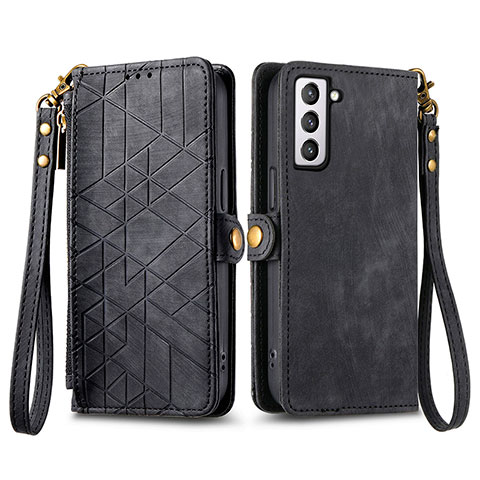 Funda de Cuero Cartera con Soporte Carcasa S17D para Samsung Galaxy S21 FE 5G Negro