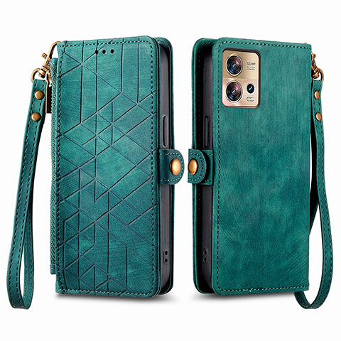 Funda de Cuero Cartera con Soporte Carcasa S18D para Motorola Moto Edge 30 Fusion 5G Verde