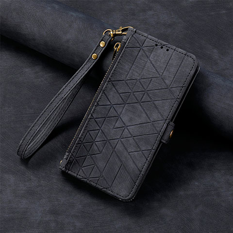 Funda de Cuero Cartera con Soporte Carcasa S18D para Samsung Galaxy S23 Ultra 5G Negro