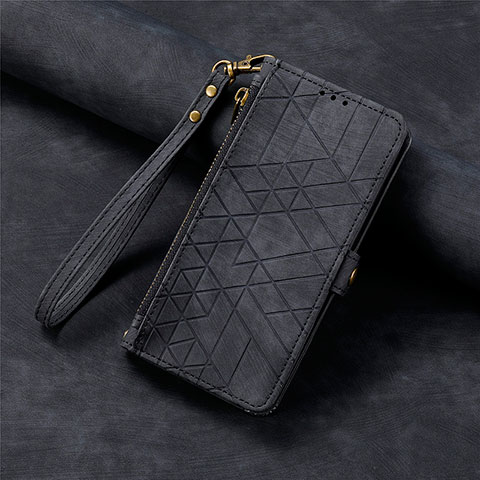 Funda de Cuero Cartera con Soporte Carcasa S18D para Samsung Galaxy S25 5G Negro