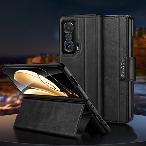 Funda de Cuero Cartera con Soporte Carcasa SD1 para Huawei Honor Magic V 5G Negro