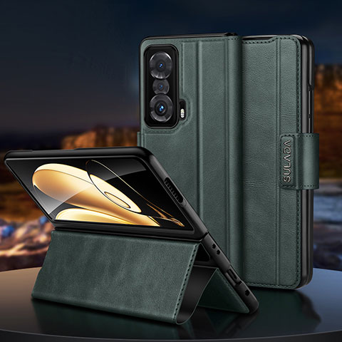 Funda de Cuero Cartera con Soporte Carcasa SD1 para Huawei Honor Magic V 5G Verde