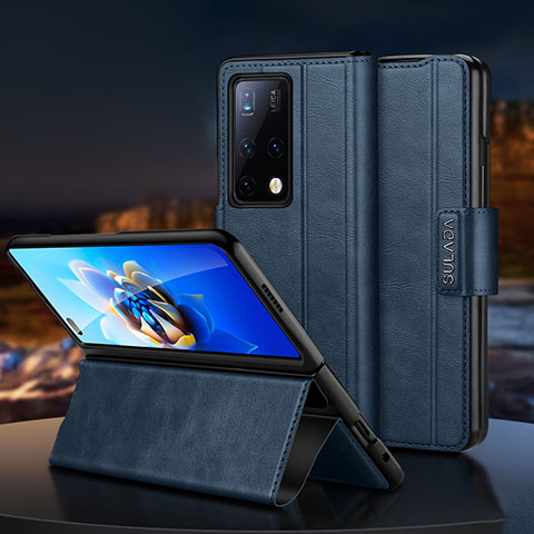 Funda de Cuero Cartera con Soporte Carcasa SD1 para Huawei Mate X2 Azul