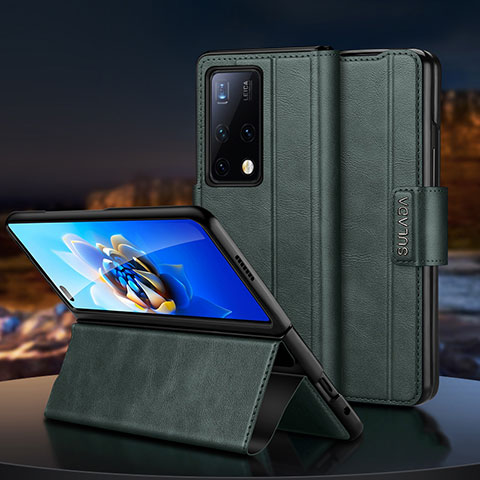 Funda de Cuero Cartera con Soporte Carcasa SD1 para Huawei Mate X2 Verde