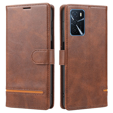 Funda de Cuero Cartera con Soporte Carcasa SY1 para Oppo A16s Marron