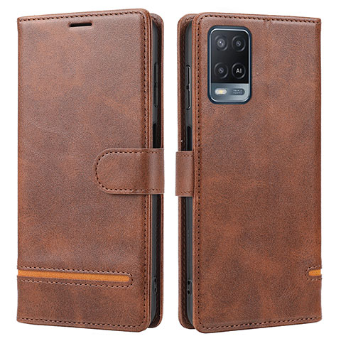 Funda de Cuero Cartera con Soporte Carcasa SY1 para Oppo A54 4G Marron