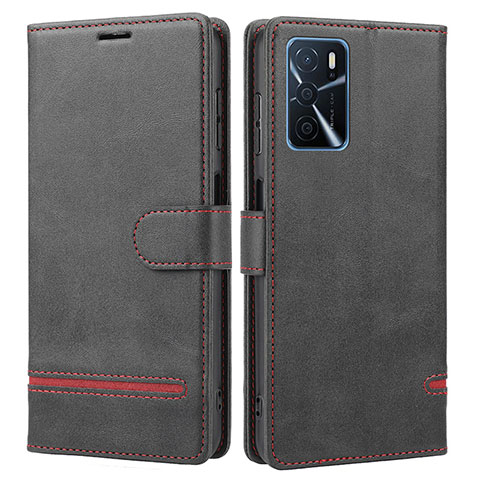 Funda de Cuero Cartera con Soporte Carcasa SY1 para Oppo A54s Negro