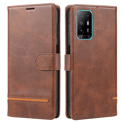 Funda de Cuero Cartera con Soporte Carcasa SY1 para Oppo A94 5G Marron