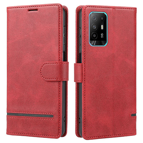 Funda de Cuero Cartera con Soporte Carcasa SY1 para Oppo A94 5G Rojo