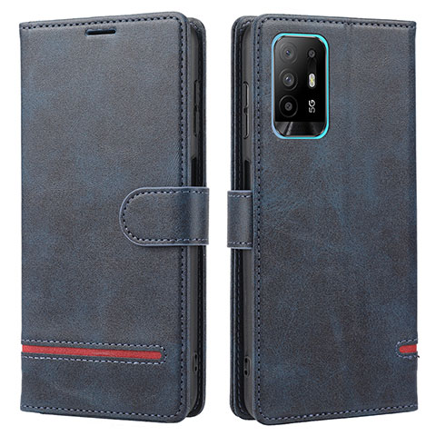 Funda de Cuero Cartera con Soporte Carcasa SY1 para Oppo Reno5 Z 5G Azul