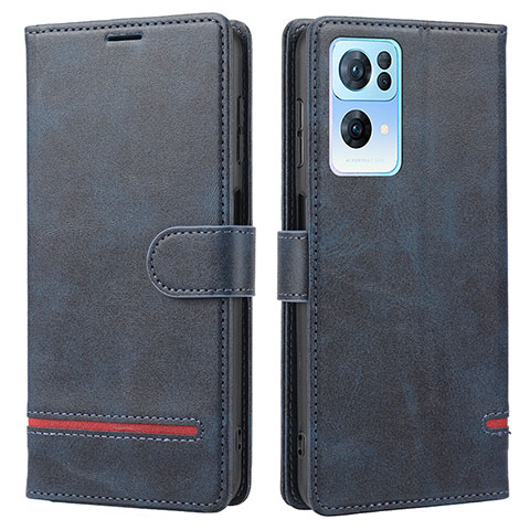 Funda de Cuero Cartera con Soporte Carcasa SY1 para Oppo Reno7 Pro 5G Azul