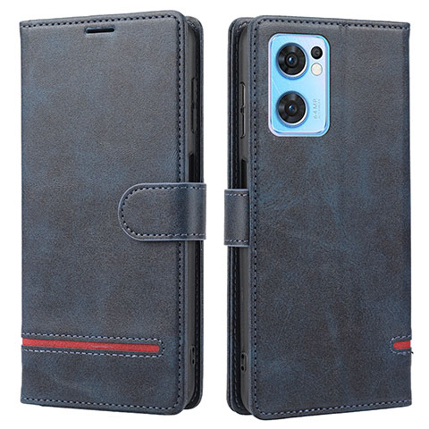 Funda de Cuero Cartera con Soporte Carcasa SY1 para Oppo Reno7 SE 5G Azul