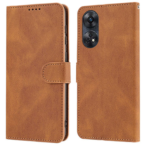 Funda de Cuero Cartera con Soporte Carcasa SY1 para Oppo Reno8 T 4G Marron