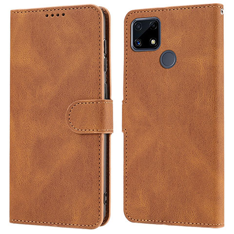 Funda de Cuero Cartera con Soporte Carcasa SY1 para Realme C12 Marron