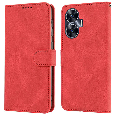 Funda de Cuero Cartera con Soporte Carcasa SY1 para Realme C55 Rojo