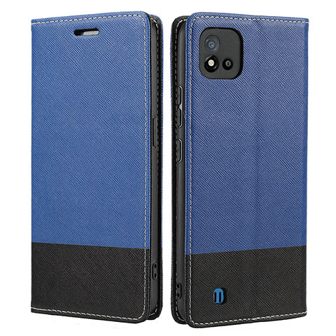 Funda de Cuero Cartera con Soporte Carcasa SY2 para Realme C11 (2021) Azul