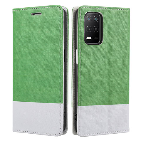 Funda de Cuero Cartera con Soporte Carcasa SY2 para Realme Q3 5G Verde