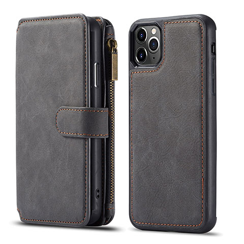 Funda de Cuero Cartera con Soporte Carcasa T01 para Apple iPhone 11 Pro Max Negro