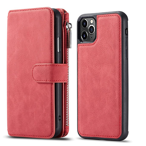 Funda de Cuero Cartera con Soporte Carcasa T01 para Apple iPhone 11 Pro Max Rojo